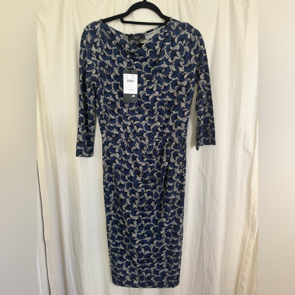 Weekend Max Mara Blue and black Long Sleeve Dress NWT